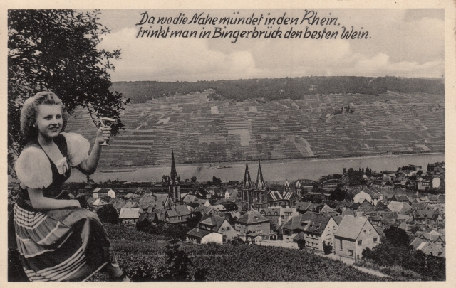 Bib Frau mit Weinglas Panorama 1951 Bib Frau mit Weinglas Panorama 1951