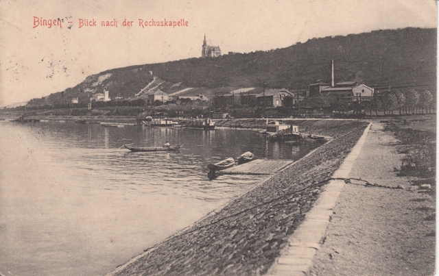 Bin Rheinanlagen Blcik auf Rochuskapelle1914 gel