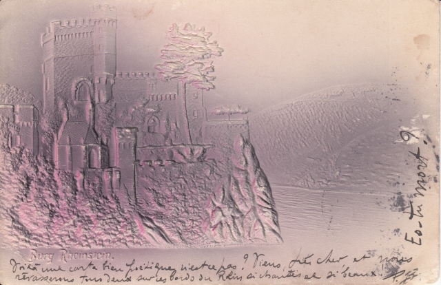 Burg Rheinstein Praegekarte 1905 Burg Rheinstein Praegekarte 1905