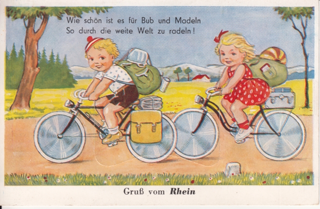 Leoprello Rhein Junge Maedel Fahrrad 60er