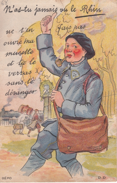 Leporello Brieftraeger Tasche franzoes Beschriftung gel 1926