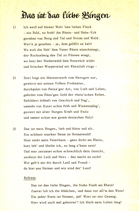 Liederheft Bingen Engelhardt Text