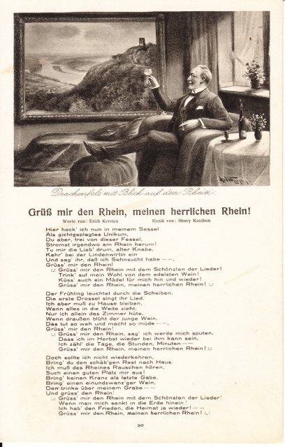 Liedkarte Gruess mir den Rhein _ Drachenfels