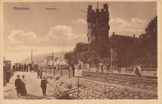 Rued Adlerturm Gleise Bahnarbeiter ca 1920 Rued Adlerturm Gleise Bahnarbeiter ca 1920