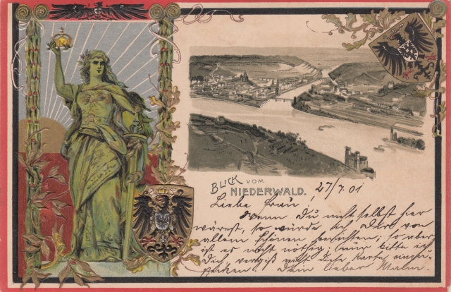 Rued Praegekarte Germania RhNaheEck 1901 Rued Praegekarte Germania RhNaheEck 1901