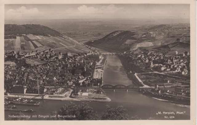 Bib Bin Blick auf Rh Nah Eck u Bogenbruecke 1933