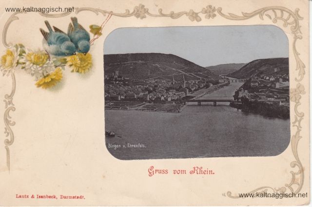 Bin Jugendstil Ranken Blumen Voegel um 1900