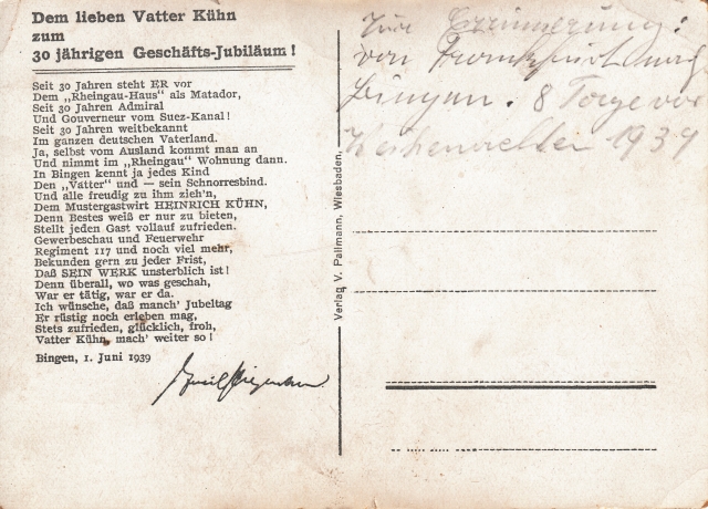 Bin Rueckseite Gasthaus Rheingau Text 30 j Jubilaeum