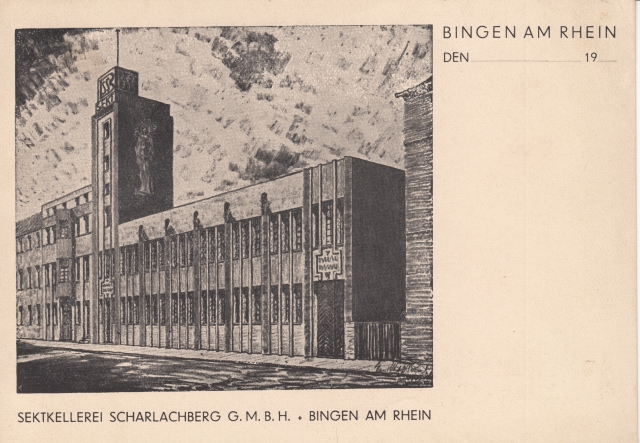 Bin Sektkellerei Scharlachberg Werbekarte Alter unbek