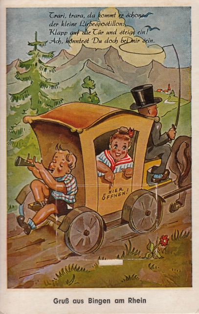 Leporello Kutsche Gruss Bingen 60er