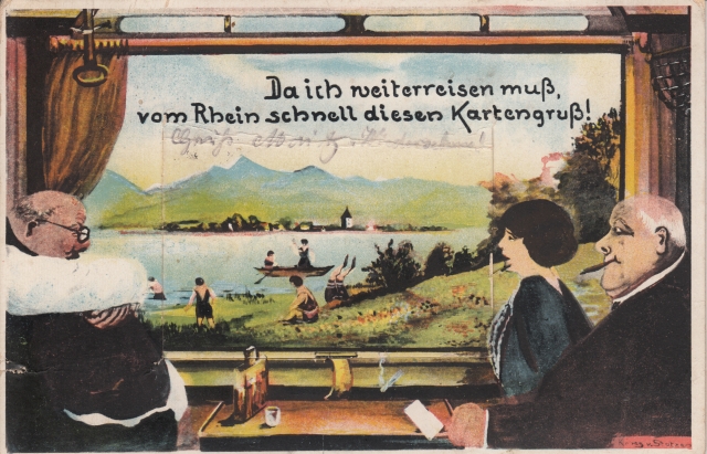 Leporello Leute am Fenster im Zug 1935