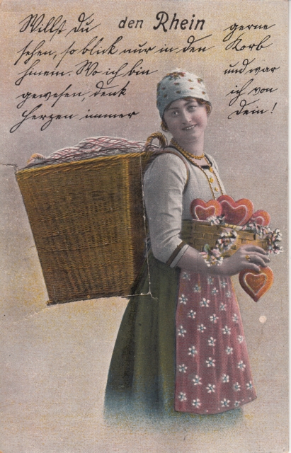 Leporello Rhein Frau mit Tragekorb_vermutl 20er J