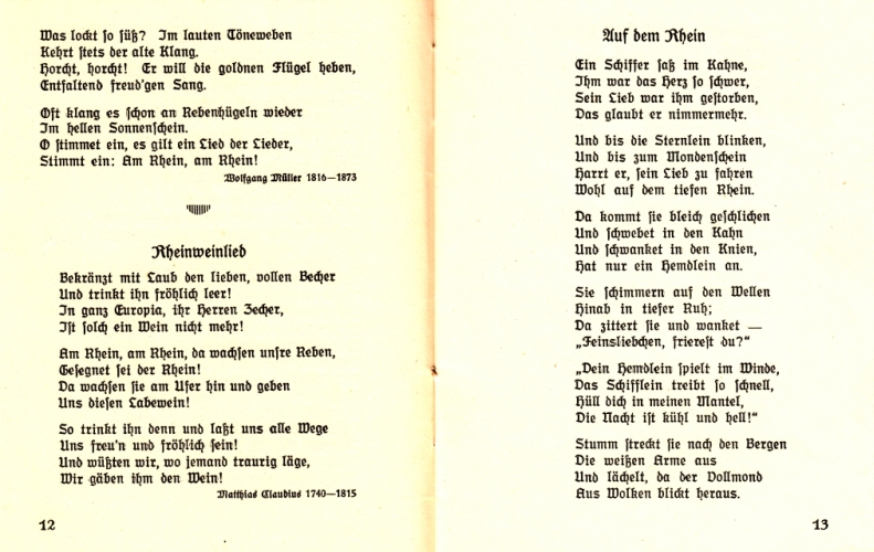 Liedheft LIEDER V RHEIN 1926 INHALT1 Liedheft LIEDER V RHEIN 1926 INHALT1