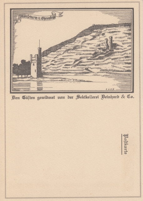 Maust Reklame Postkarte Sekt Deinhard