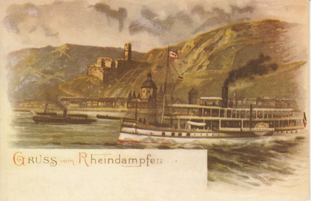 Rheingruss Dampfer Overstolz Litho Rheingruss Dampfer Overstolz Litho