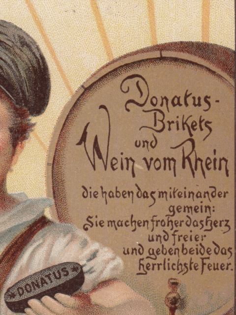 Rheingruss Donatus Brikets gel 1899 Detail Rheingruss Donatus Brikets gel 1899 Detail