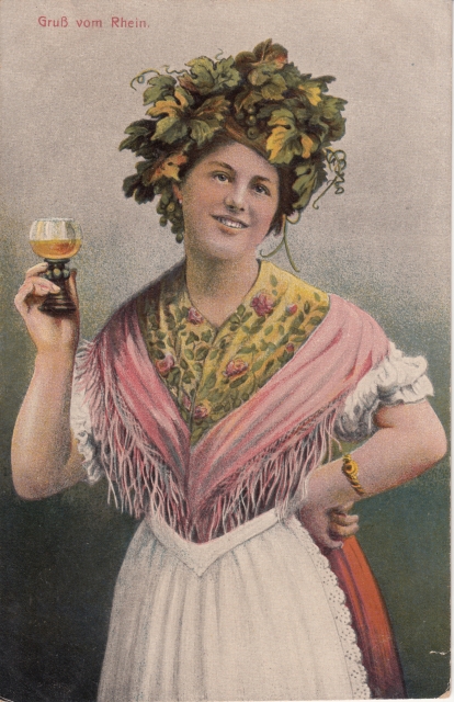 Rheingruss Maid mit Glas vermutl 20er_30er