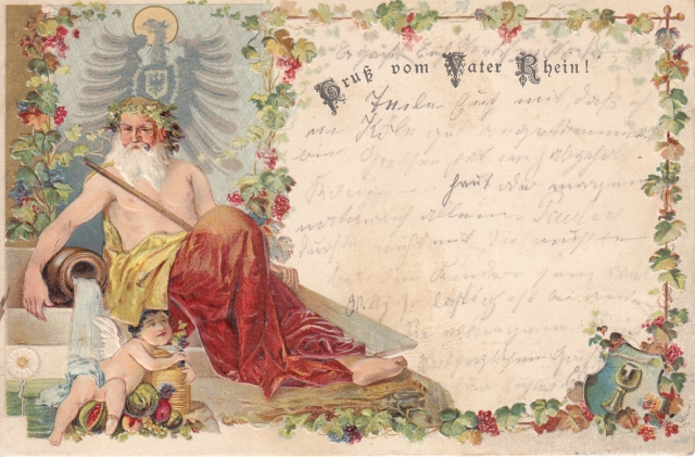 Rheingruss Relief Vater Rhein m Reichsadler u Engel Rheingruss Relief Vater Rhein m Reichsadler u Engel