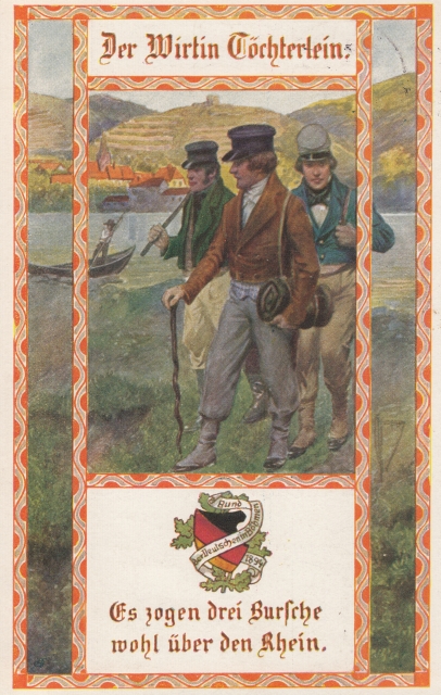 Rheingruss es zogen 3 B um 1900 bunt