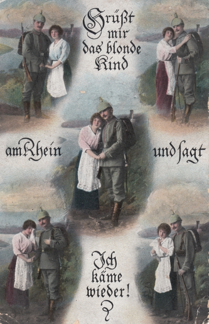 Rheinkitsch Blondes Kind v Rhein 1916